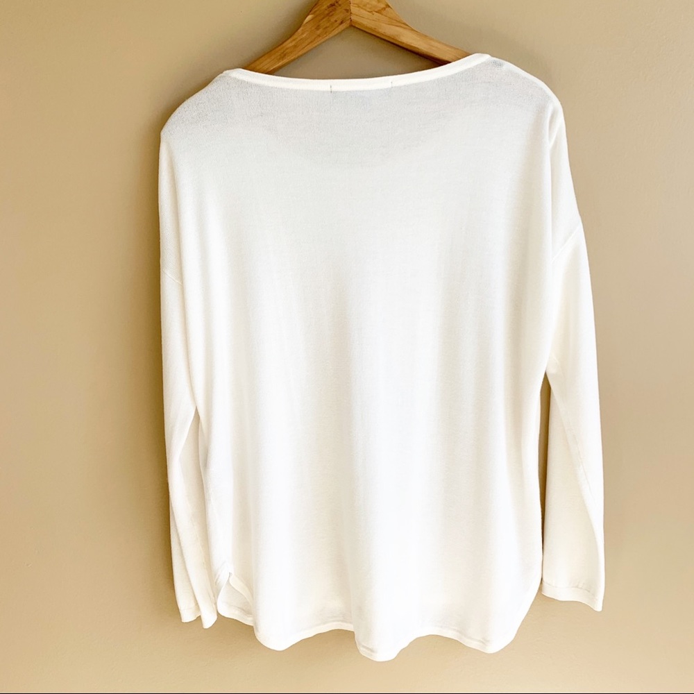 FOREVER 21 Cream Lightweight Sweater Long Sleeve M - Picture 6 of 7
